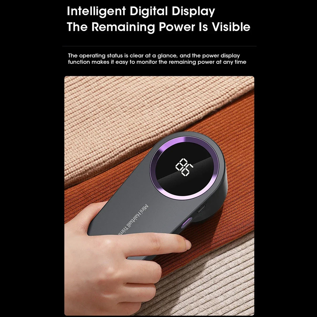 PlushiFiex 6-Blade Fabric Shaver & Lint Remover with LED Display