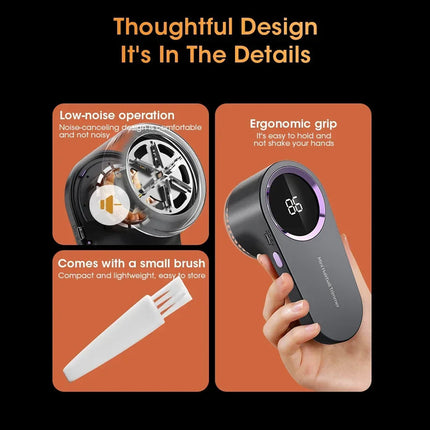 PlushiFiex 6-Blade Fabric Shaver & Lint Remover with LED Display