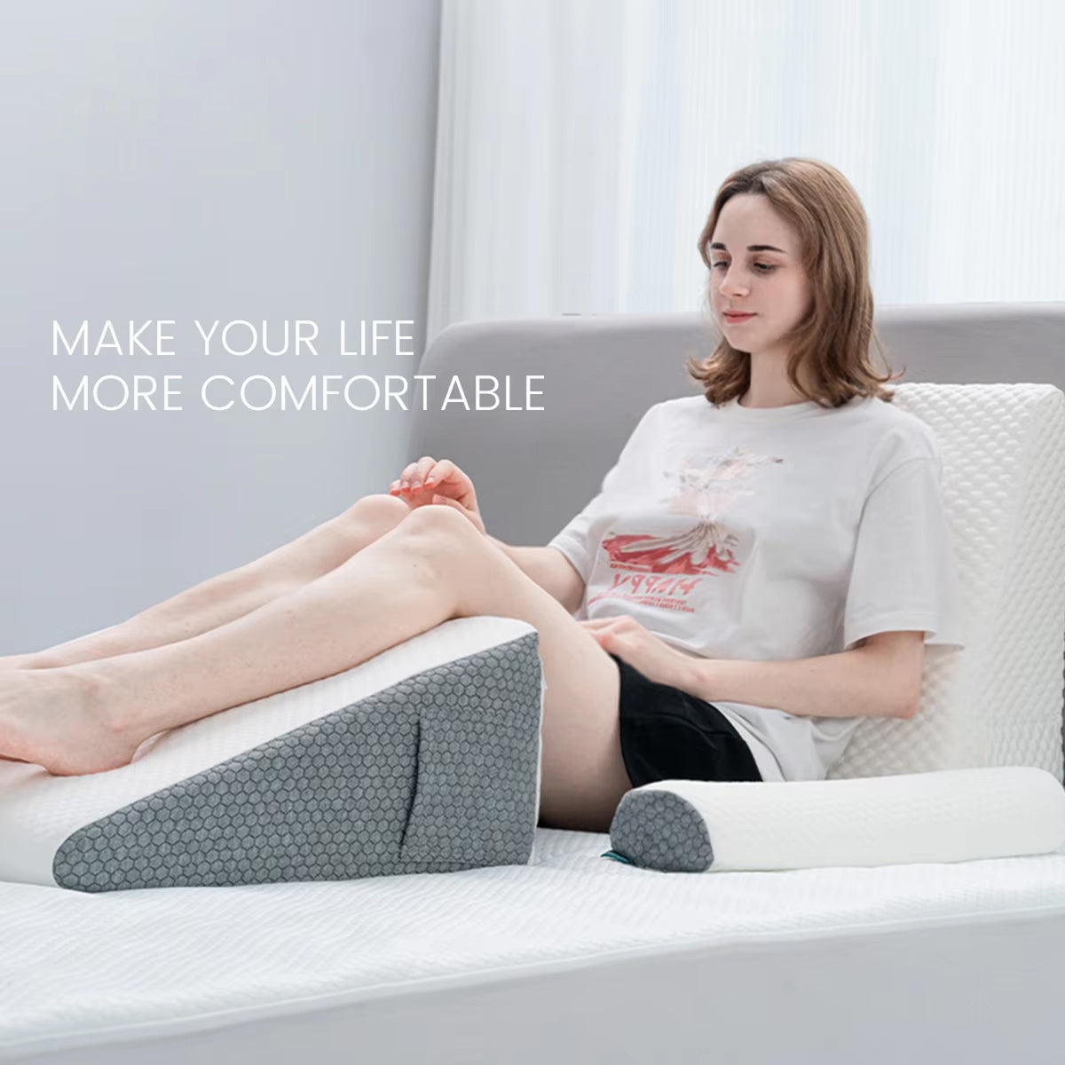 PropZilia Cooling Wedge Pillow for Acid Reflux and GERD Relief