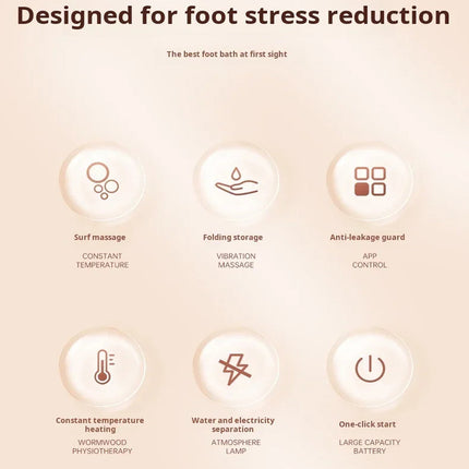 PudLuxi Foldable Foot Spa with 500W Heating and Shiatsu Massage
