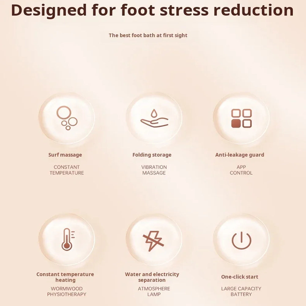 PudLuxi Foldable Foot Spa with 500W Heating and Shiatsu Massage