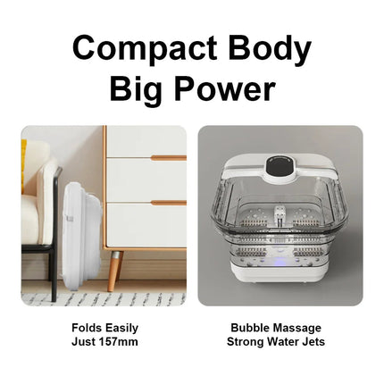 PudLuxi Foldable Foot Spa with 500W Heating and Shiatsu Massage