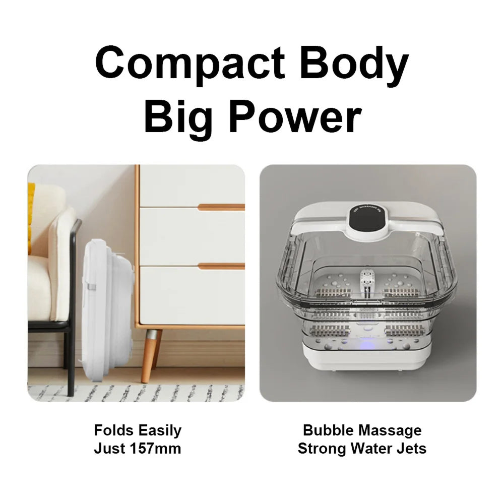 PudLuxi Foldable Foot Spa with 500W Heating and Shiatsu Massage