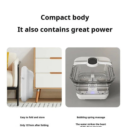 PudLuxi Foldable Foot Spa with 500W Heating and Shiatsu Massage