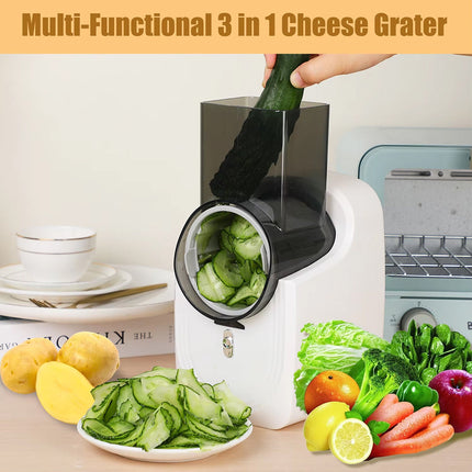 RazeiLia Electric Cheese Grater - Effortless 3-in-1 Prep