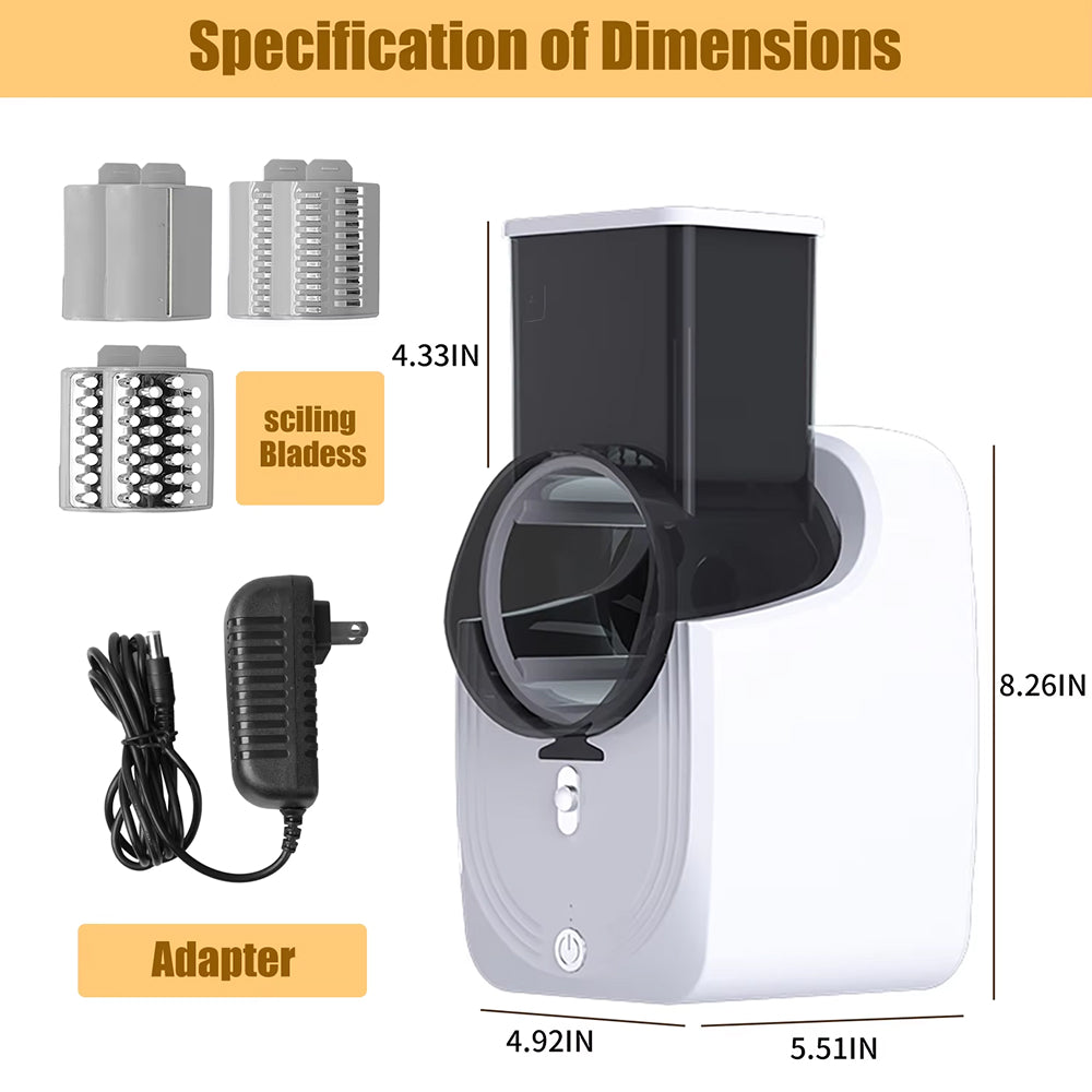 RazeiLia Electric Cheese Grater - Effortless 3-in-1 Prep