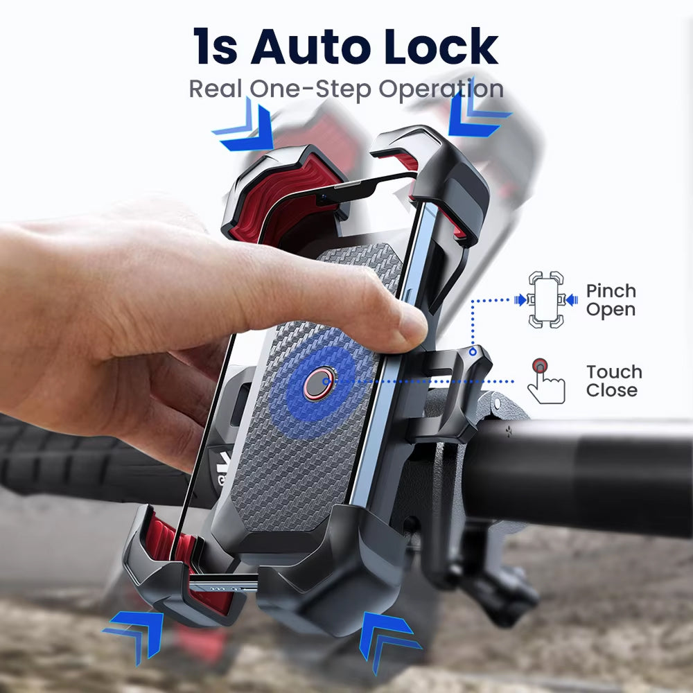 RidoFolix Auto-Lock Bike Phone Mount with 70LB Grip
