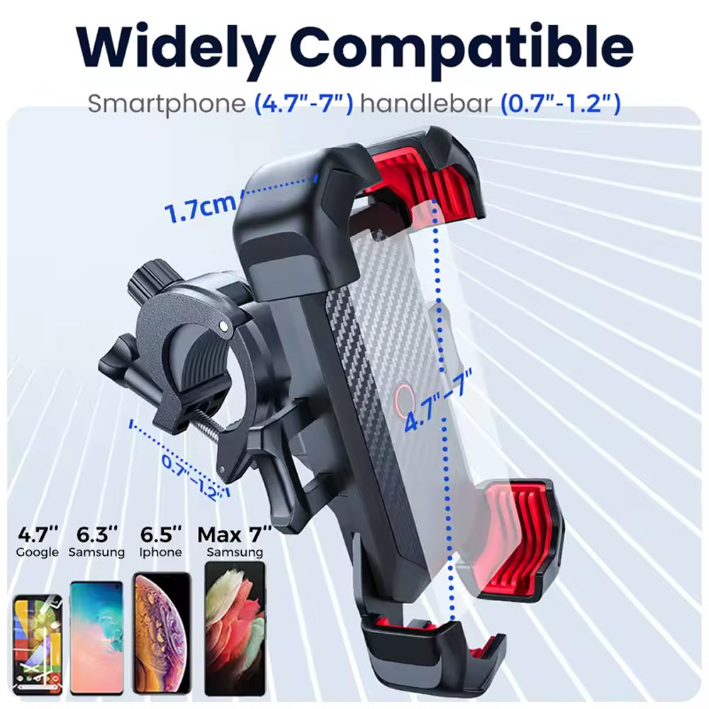RidoFolix Auto-Lock Bike Phone Mount with 70LB Grip