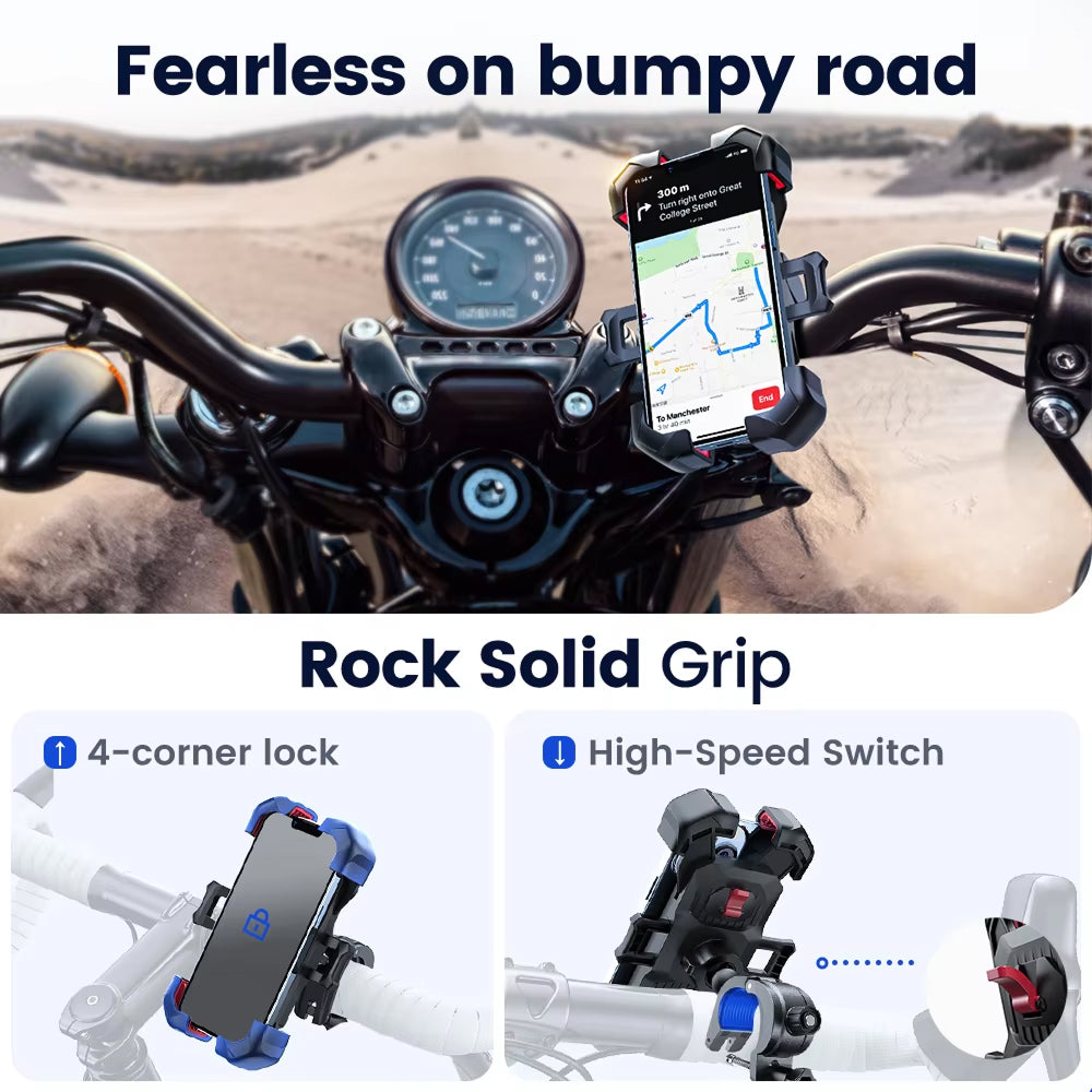 RidoFolix Auto-Lock Bike Phone Mount with 70LB Grip