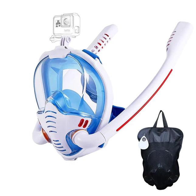 Sealenzi Dual Tube Full Face Snorkel Mask 180 Panoramic HD View