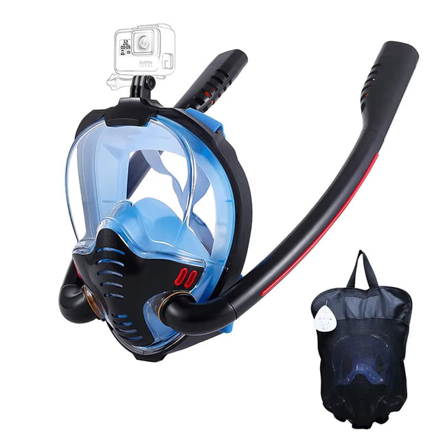 Sealenzi Dual Tube Full Face Snorkel Mask 180 Panoramic HD View