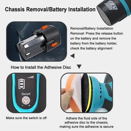 ShynexRo 12V Cordless Dual-Action Car Polisher Buffer
