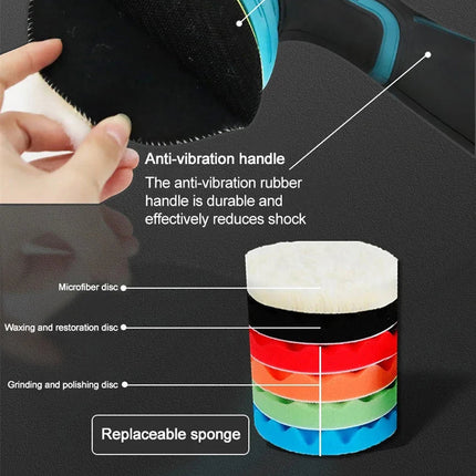 ShynexRo 12V Cordless Dual-Action Car Polisher Buffer