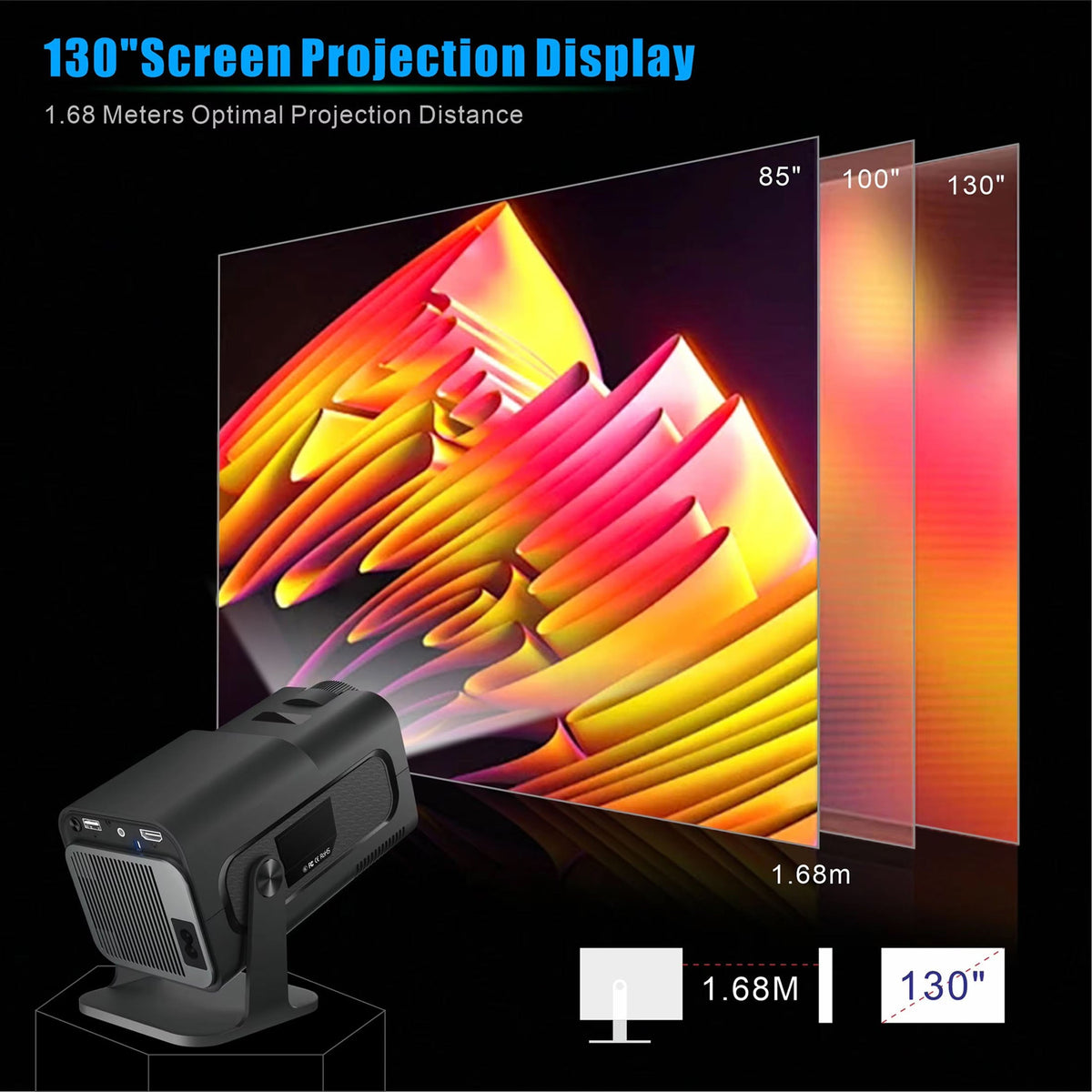 SuniiStage 4K Smart Projector with Android 11 and WiFi 6