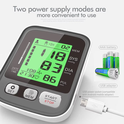 VitaTracki Clinical Blood Pressure Monitor with 3-Color LCD