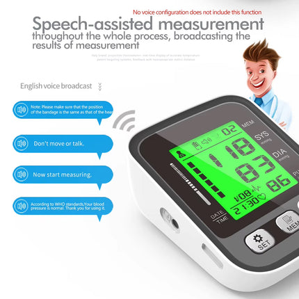 VitaTracki Clinical Blood Pressure Monitor with 3-Color LCD