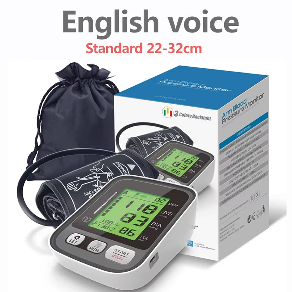 VitaTracki Clinical Blood Pressure Monitor with 3-Color LCD
